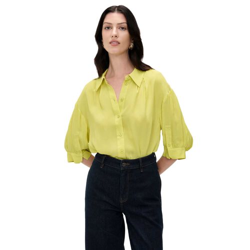 Veronika Maine Georgette Tuck Sleeve Shirt